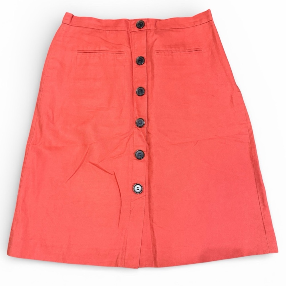 Ann Taylor Coral Linen/Cotton Skirt